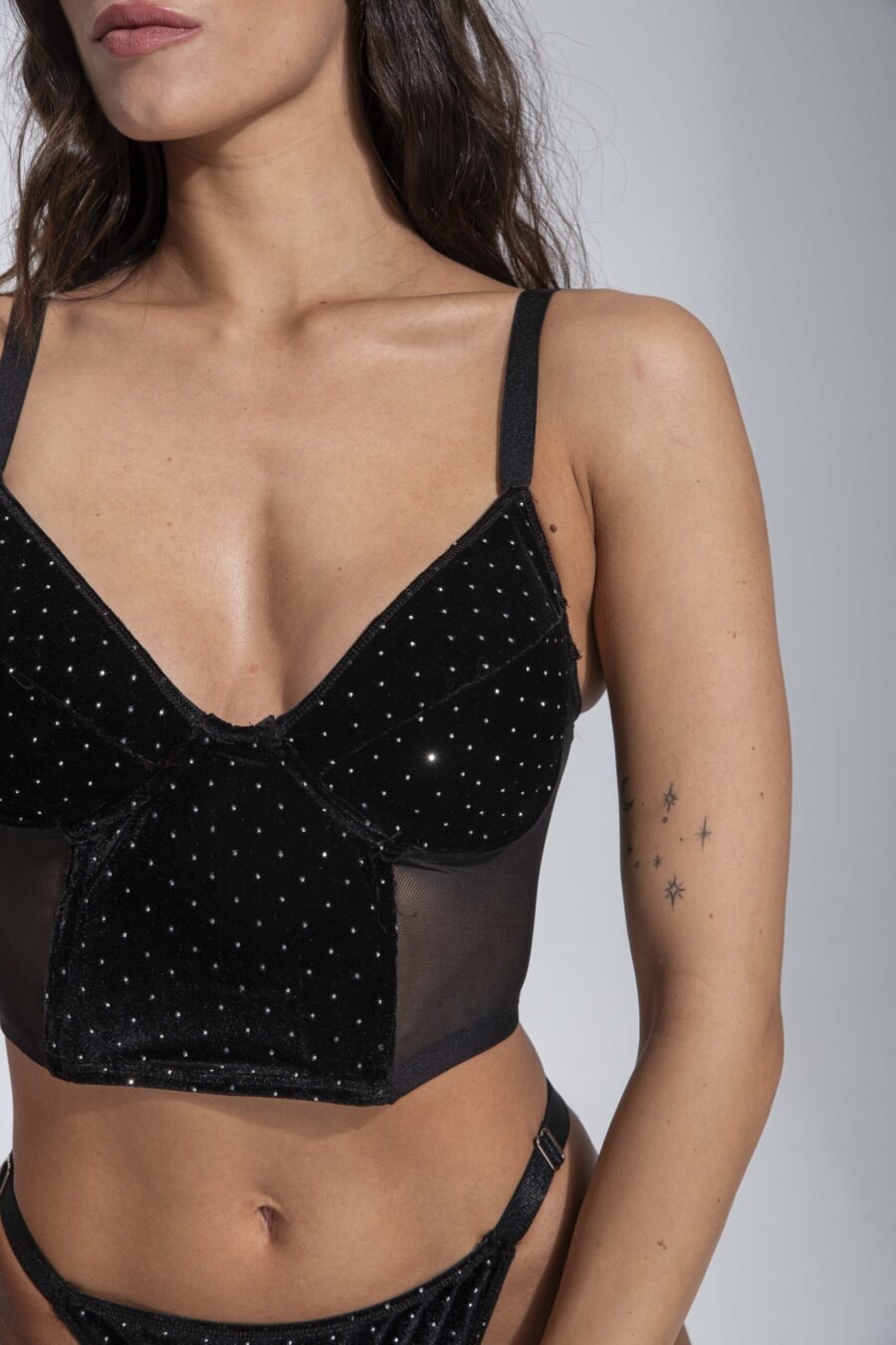 FLOWERS AND LEMONS 160 CONJUNTO STRASS BLACK - Imagen 4