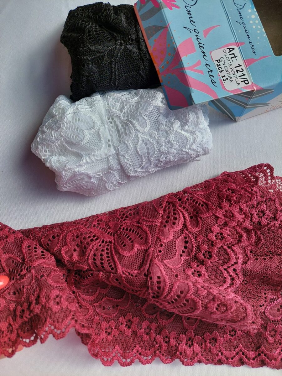 DQE 121 PACKX3 CULOTTE PUNTILLE CON CINTURA - Imagen 4