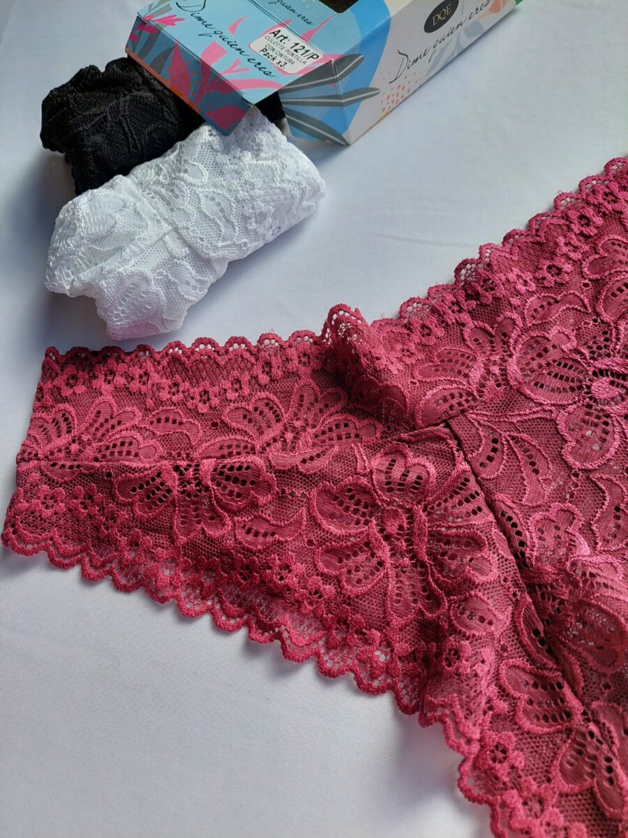 DQE 121 PACKX3 CULOTTE PUNTILLE CON CINTURA - Imagen 3
