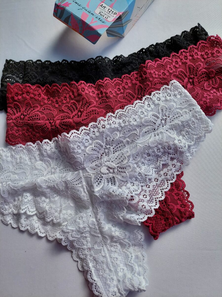 DQE 121 PACKX3 CULOTTE PUNTILLE CON CINTURA - Imagen 2